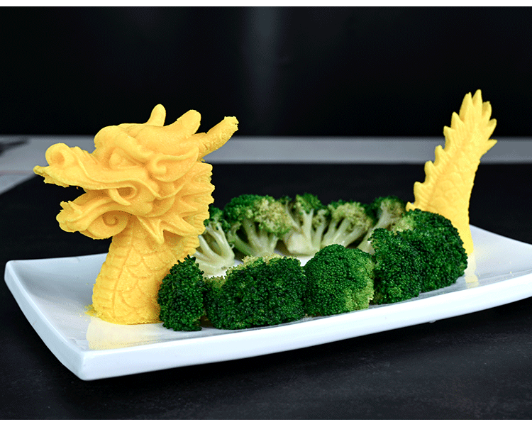 龙头龙尾盐雕模具冰雕琼脂巧克力雕模具酒店创意盘头厨用盐模摆盘神器