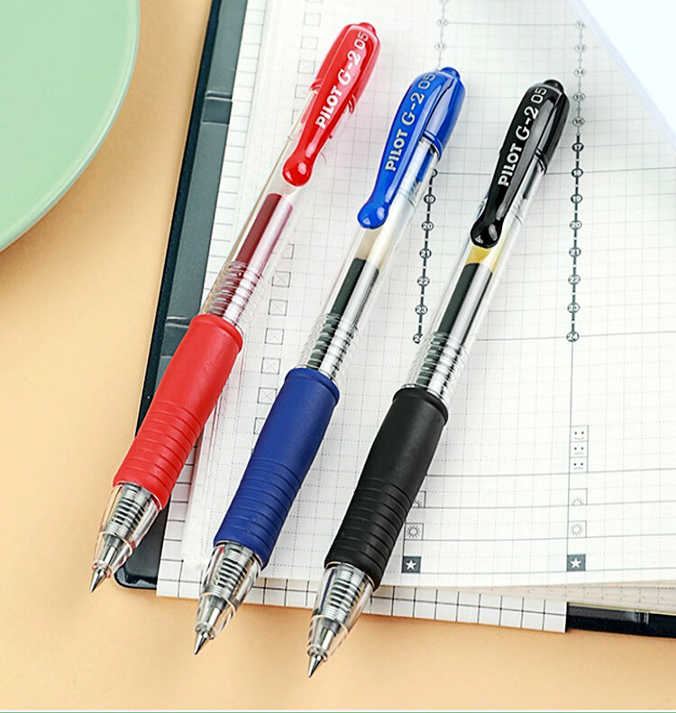 日本百乐pilotblg25按动中性笔05mm子弹头签字笔学生考试财务啫喱水笔
