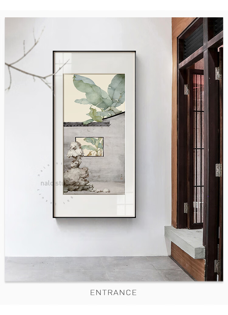 琼心 中式禅意玄关装饰画古风意境挂画壁画巨幅过道工笔画 宋扬君吻 b