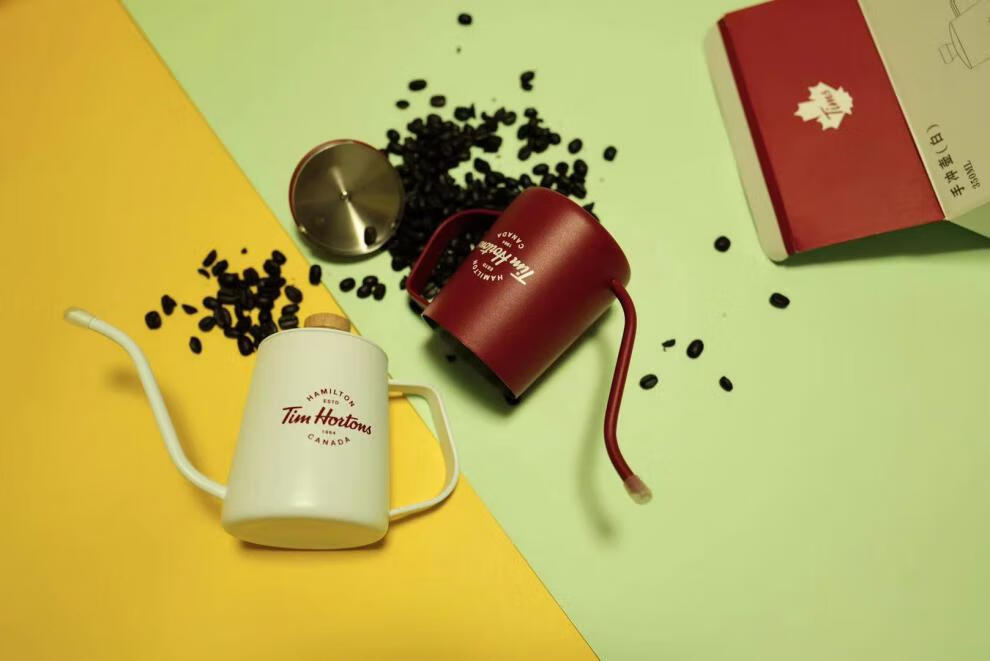 tims咖啡杯tims咖啡马克杯枫叶咖啡雕刻喝水杯大红色经典圆形陶瓷水杯