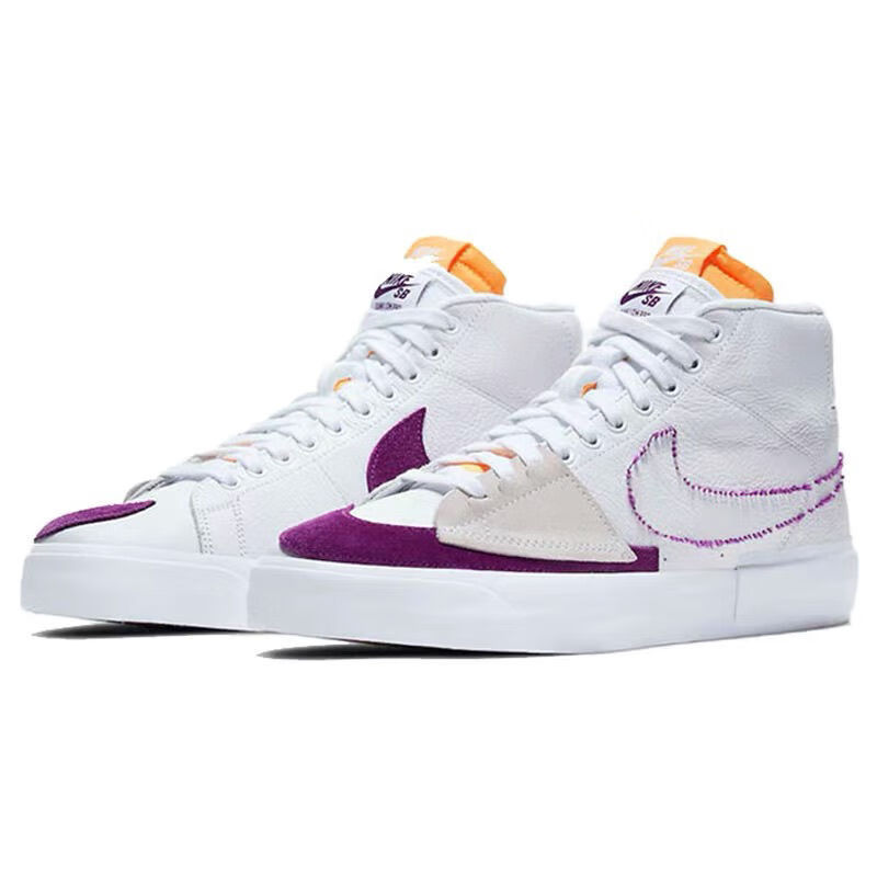 【官方旗舰店】aj联名新款开拓者白紫湖人sbzoomblazermid白紫湖人