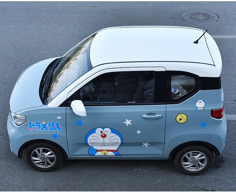 五菱mini车贴五菱宏光mini车顶膜miniev迷你车膜改色贴膜改装马卡龙黑