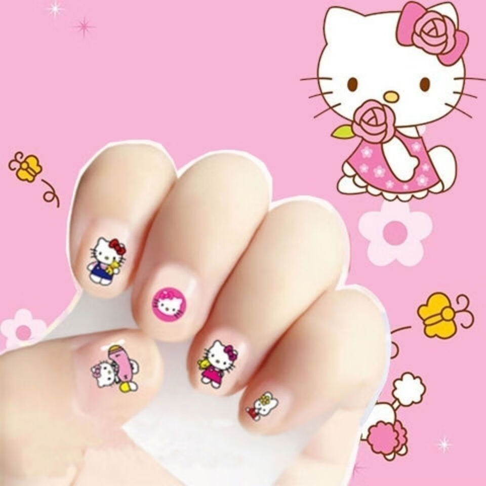 儿童美甲贴少女凯蒂猫手指贴纸可爱卡通公主防水环保防水可拆卸贴片30