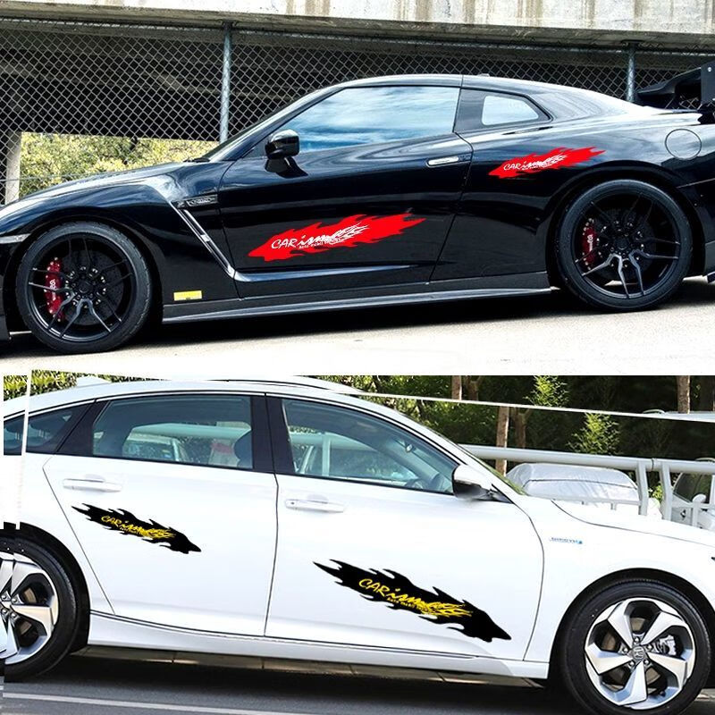 汽车贴纸遮划痕汽车创意车身拉花划痕遮挡刮痕贴纸长条贴花车尾保险杠