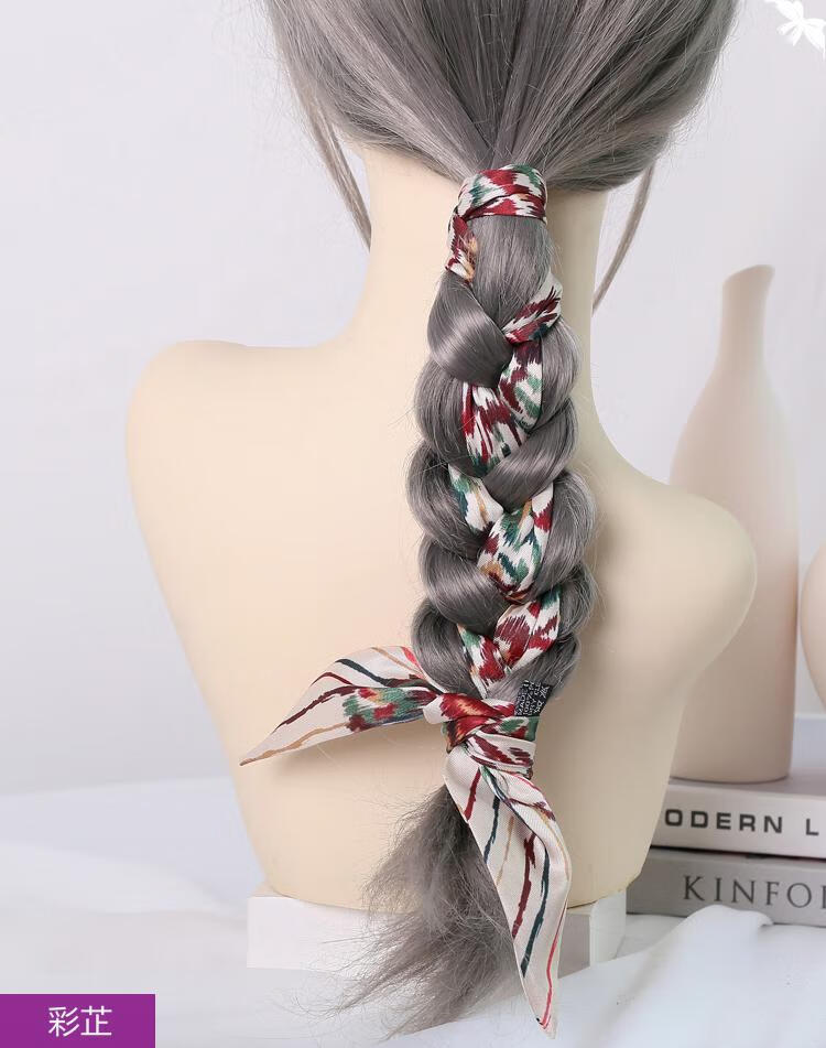 彩芷长条丝带发带复古法式秋冬头绳古风缎面丝巾扎头发编发日系c款