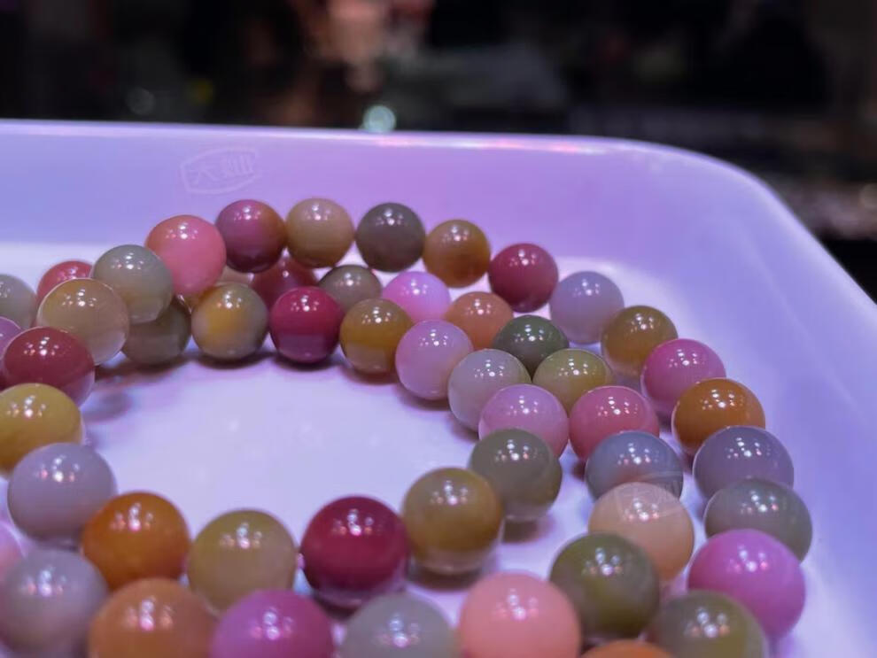 大灿天然七彩盐源玛瑙多圈手链礼品多彩糖果色绕手三圈手串送礼项链