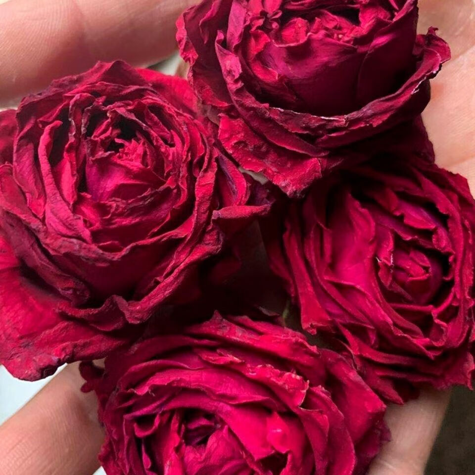 墨红玫瑰 食用玫瑰花茶云南玫瑰花冠冻干烤干花茶 50克烘干【图片
