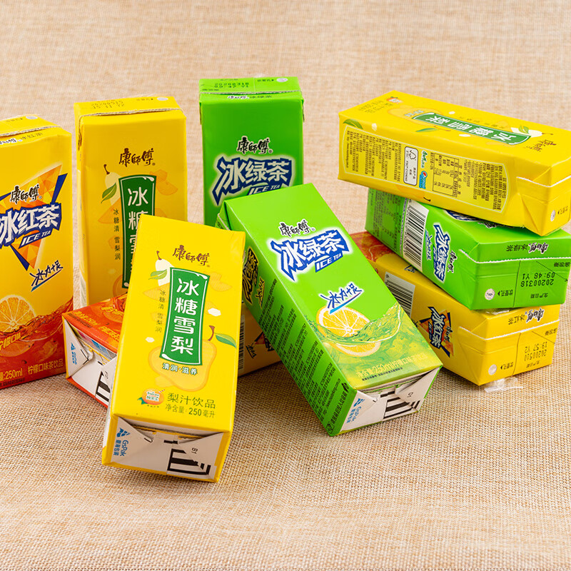 康师·傅 冰绿茶纸盒250ml*24盒装柠檬口味茶饮料夏季解暑水饮料饮品