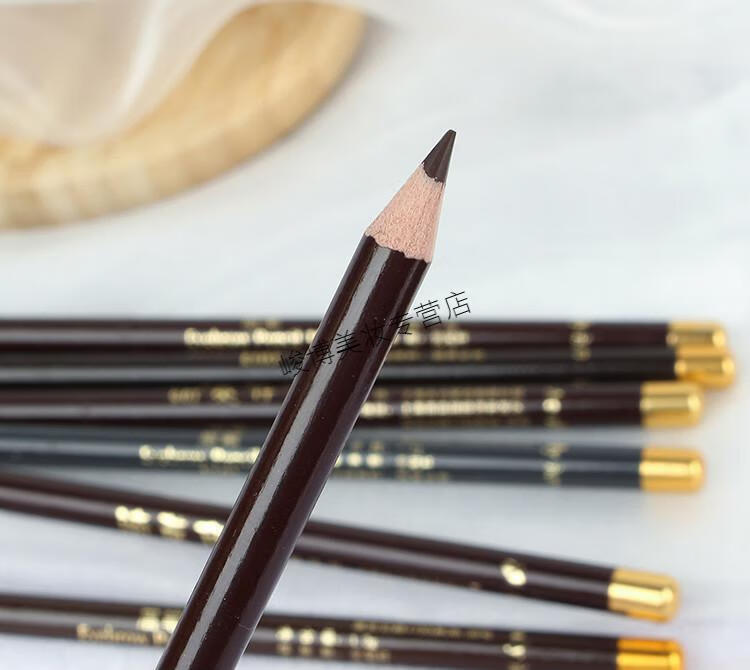 眉笔女初学者防水不易脱色防汗不易晕染硬芯铅笔刀削式老款6支103深咖