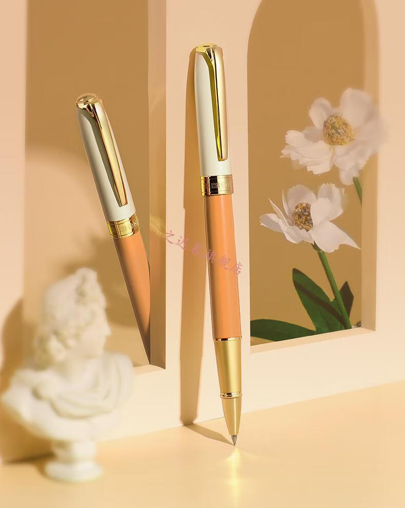 英雄宝珠笔商务重手感金属笔杆宝珠笔男士女士签名中性笔碳素水笔签字