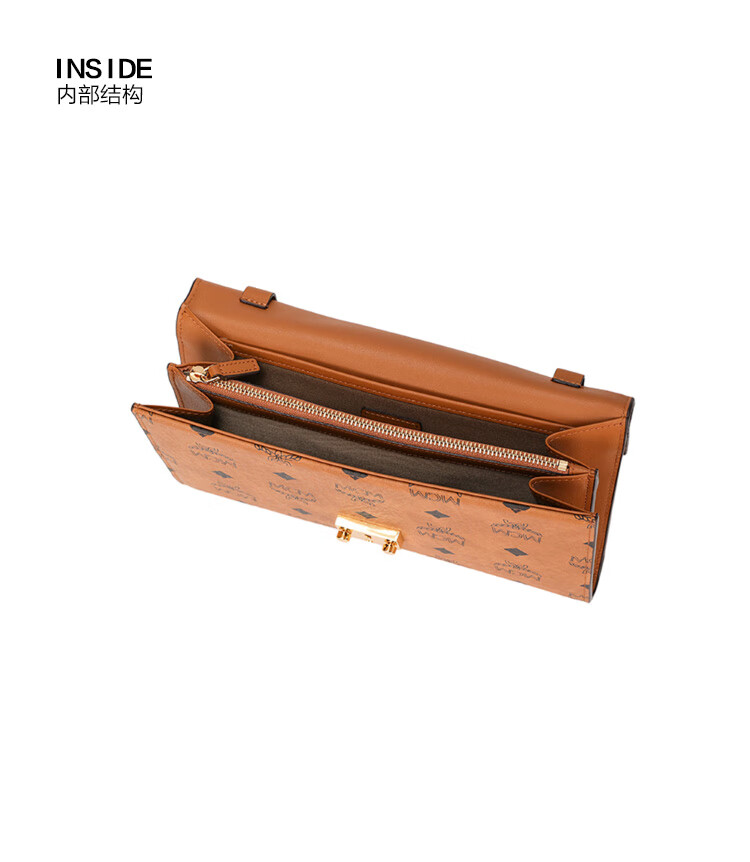 mcm 女士 patricia visetos系列干邑色印花logo单肩斜挎包 mylaapa07c