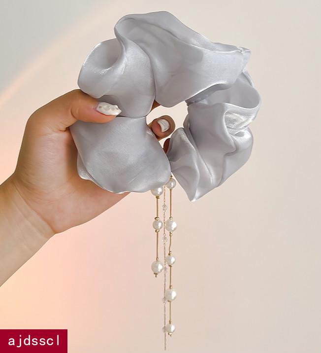 ajdsscl珍珠流苏头绳女夏季马尾扎头发皮筋2020气质简约发绳大肠发圈