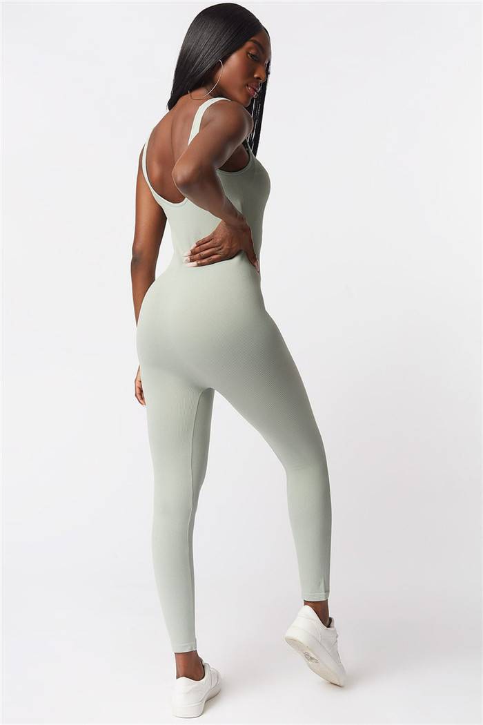 瑜伽连体紧身衣 外单女款紧身连体衣空中瑜伽衣健身高弹性一体背心