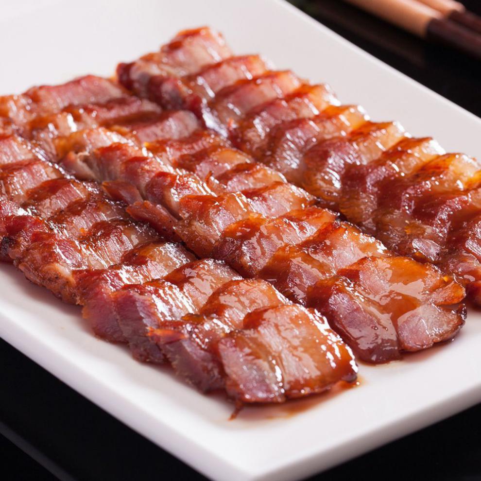 风味广式梅头肉瘦肉茶餐厅叉烧煲仔饭原材料 广东脆皮烧肉1斤【图片