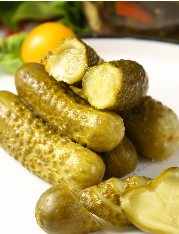 俄式酸黄瓜俄罗斯罐头小青瓜酱瓜咸菜配菜即食泡菜500g 金鹰酸黄瓜