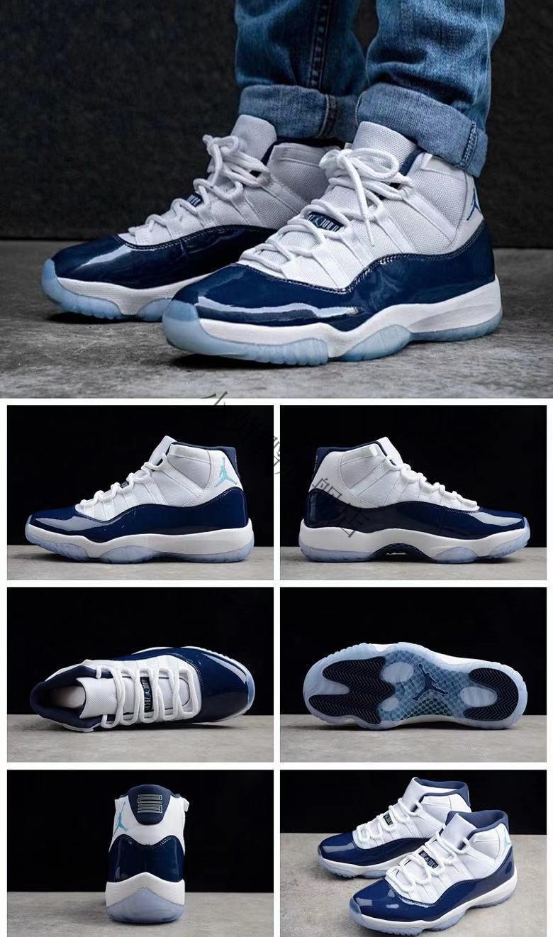 【官方自营旗舰】aj11康扣黑白乔11兔八哥高帮大魔王男篮球鞋aj11蓝蛇