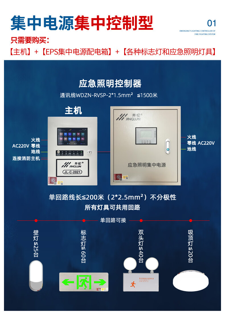 a型應急照明控制器集中電源控制消防燈具36v疏散安全出口指示牌 36v集