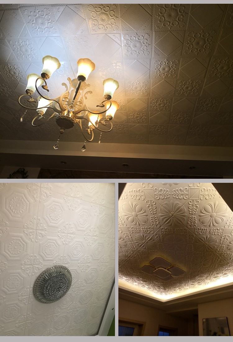 天花板贴纸自粘3d立体墙贴顶棚屋顶房顶装饰品天花板贴纸吊顶背景墙