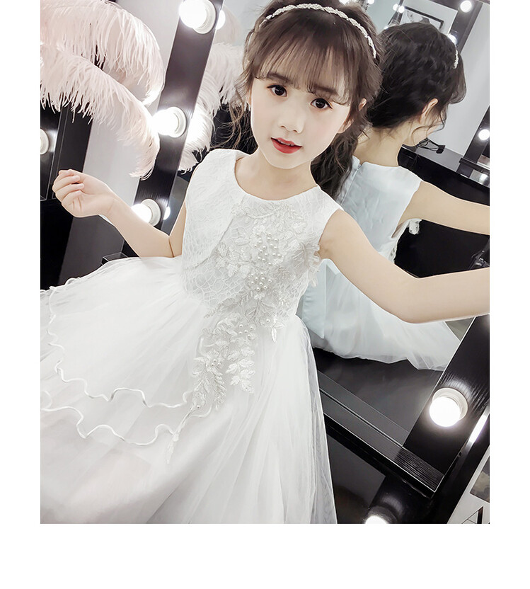 爱依莲女童连衣裙儿童礼服燕尾纱裙2022夏季新款演出裙中大童洋气公主