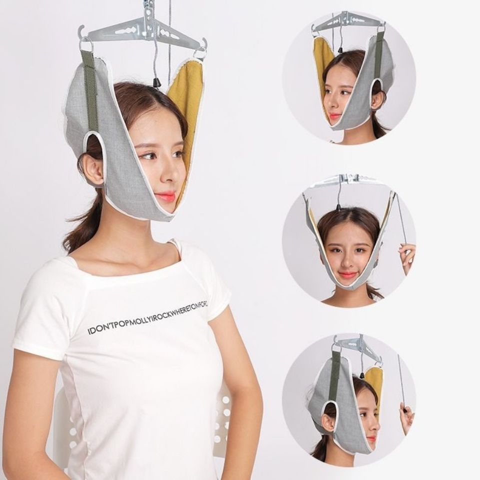家用颈椎牵引器脖子拉伸器劲椎病吊脖子颈托成人挂钩式牵引架的