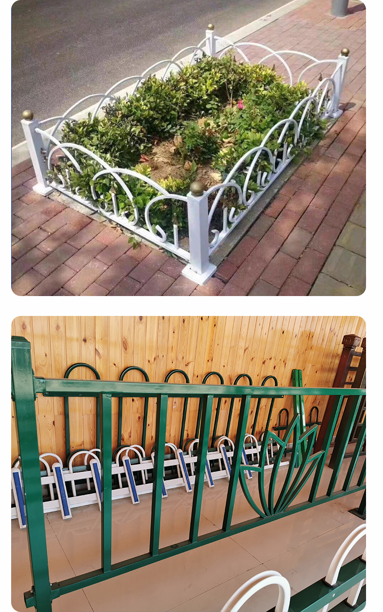 锌钢草坪护栏户外绿化带围栏铁艺花坛栅栏市政园林花园隔离铁栏杆