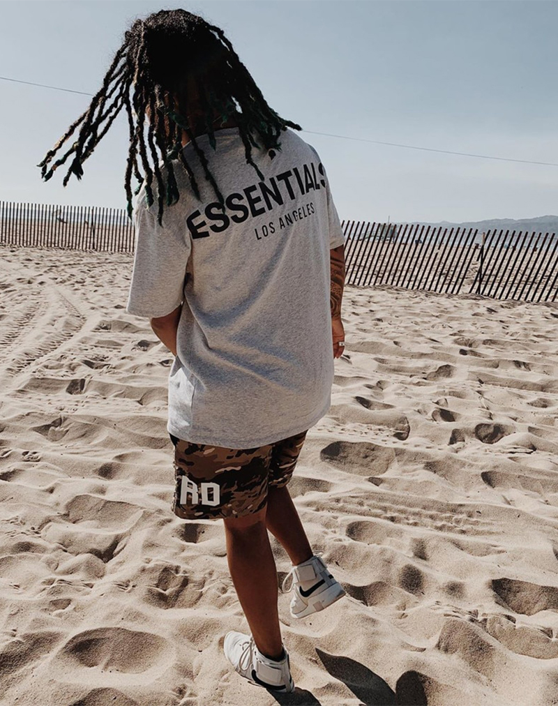 essentials反光短袖男宽松fear of god fog洛杉矶美式t恤女高街潮 fog