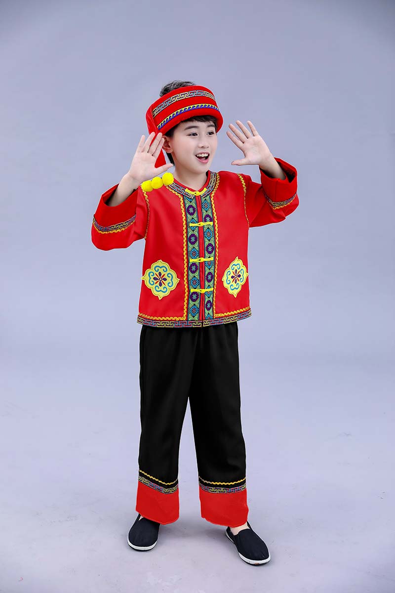 56个少数民族服装儿童男童男学生大集合长袖风幼儿园1180137维族男
