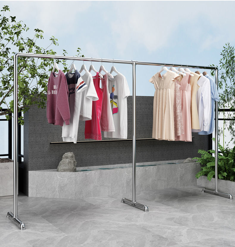 凉被子的架子 多层落地式钢管晾衣架卧室内外晒被子摆摊不锈钢管阳台