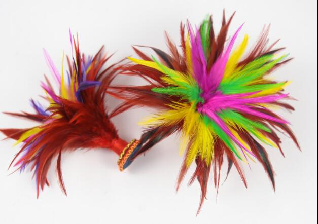 铜钱鸡毛毽子传统鸡毛健子手工毽铜钱款仿古铜钱不染色鸡毛毽子 考试