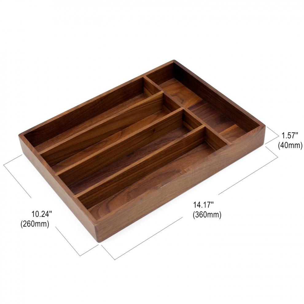 新品西餐刀叉盒黑胡桃木西餐餐具刀叉收纳盒酒店餐厅厨房筷勺分隔实木