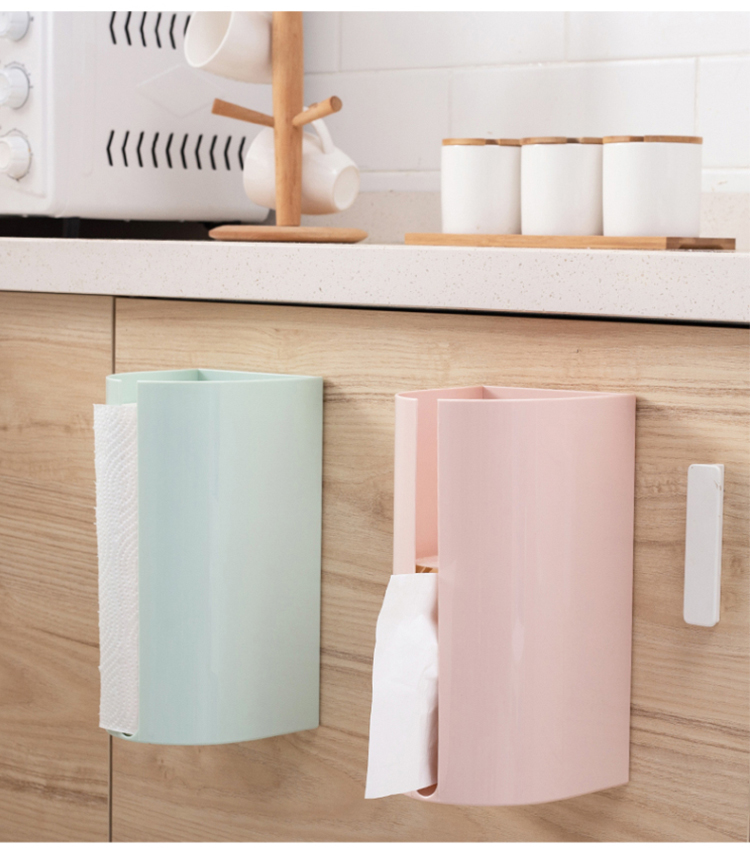 厨房用纸支架厨房纸巾架壁挂式家用卷纸挂架用纸收纳盒卫生间免打孔抽