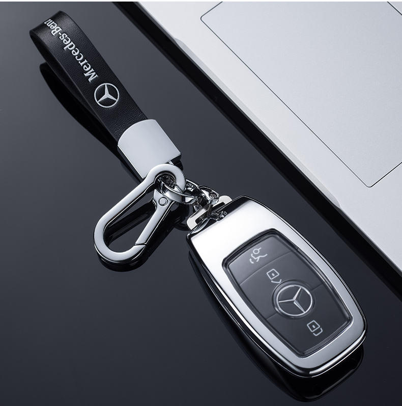 2020款奔驰gle钥匙套进口新改款gle350 gle450全包车钥匙扣壳 亮银色
