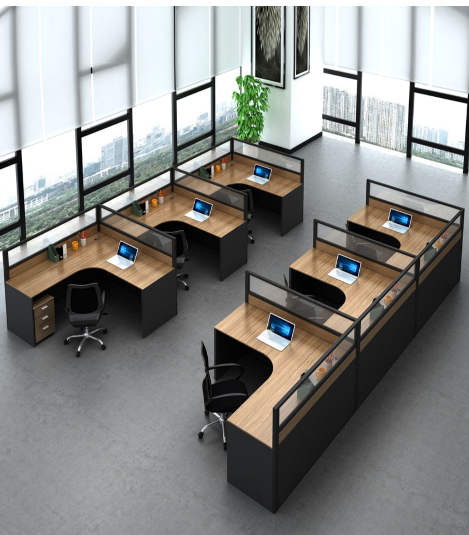 老板桌办公桌办公家具简约现代电脑桌46人位屏风卡座工作位职员办公