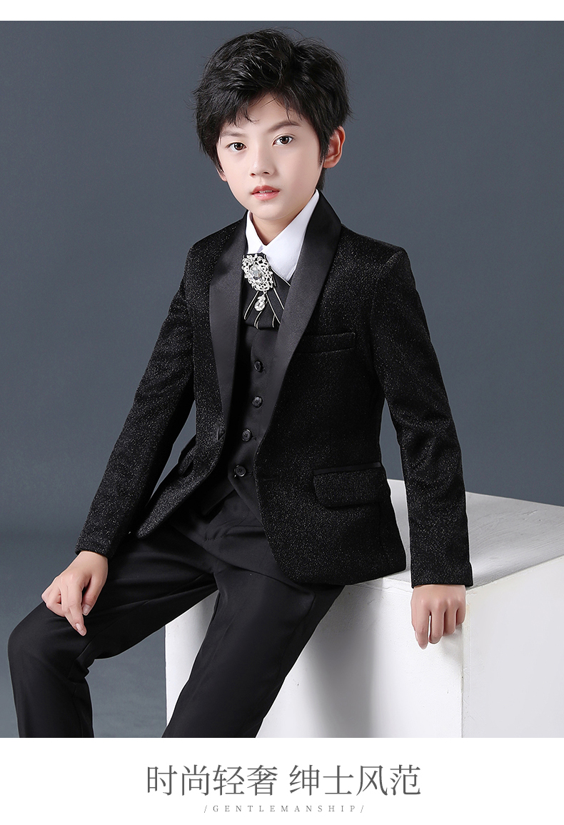 西装礼服儿童西服套装帅气英伦小主持人钢琴演出服男孩花童冬小孩子秋