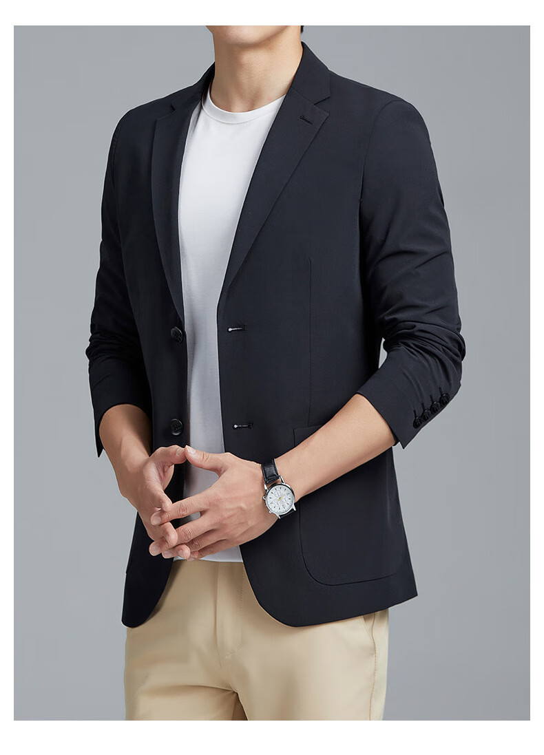 金盾(jindun)秋季新款西服男士商务休闲西装男士外套修身单西服男轻奢