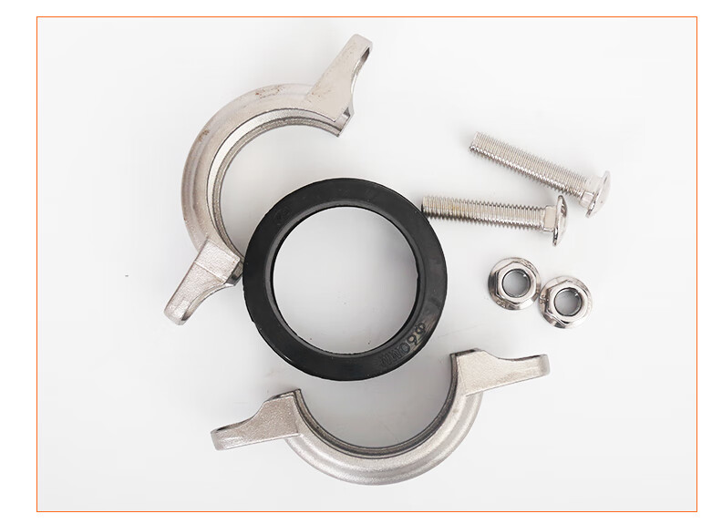304不锈钢拷贝林卡箍沟槽消防水处理哈夫节抱箍双螺栓管夹管箍dn2002