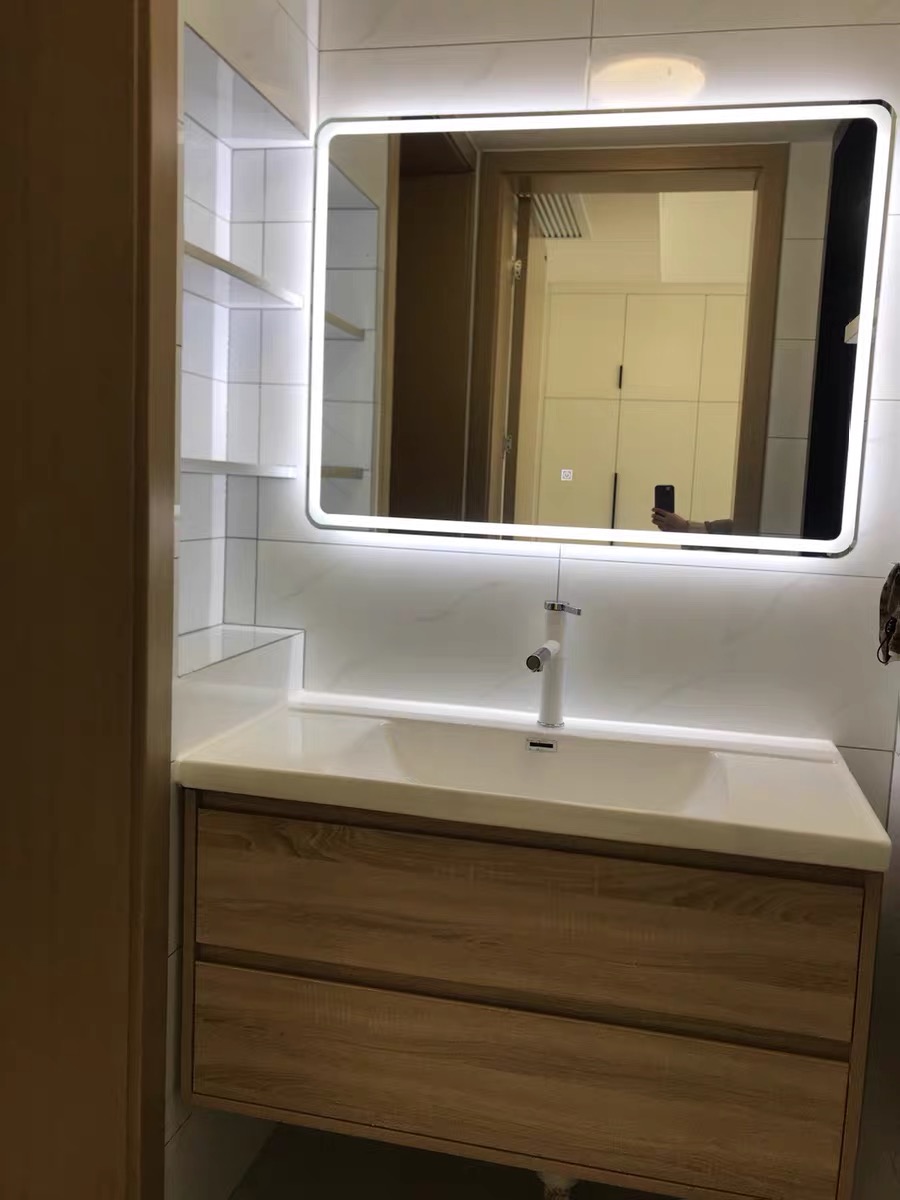 四面挡水一体大洗脸盆池北欧简约浴室柜组合洗漱台洗手盆60120cm台盆