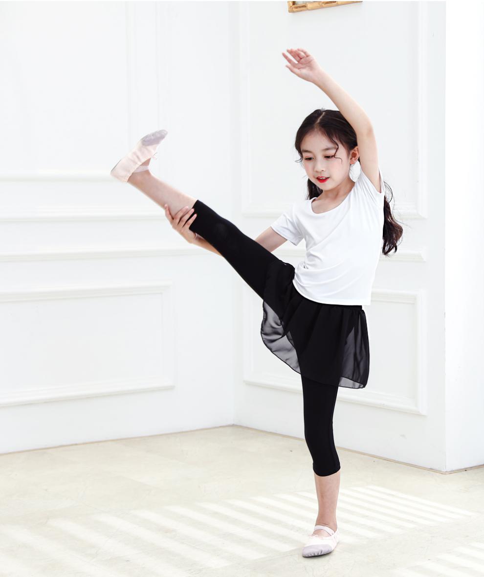 儿童瑜伽服夏练舞套装亲子母女童少儿练功服女孩中大童芭蕾舞蹈酒红中