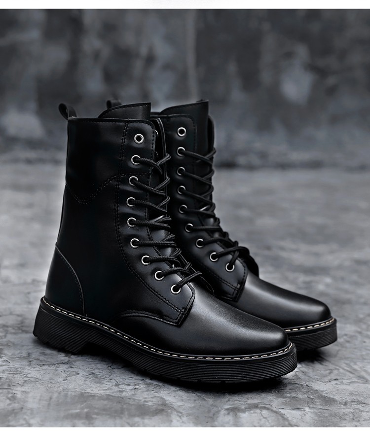 60马丁靴男潮秋冬季高帮靴马靴机车靴男靴子长筒靴黑色长靴英伦皮靴