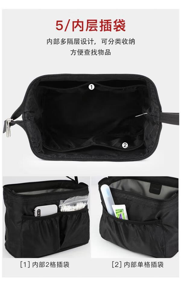 洗漱包新款手拿男士洗漱包多功能防水商务旅行大容量便携pu皮化妆袋浅