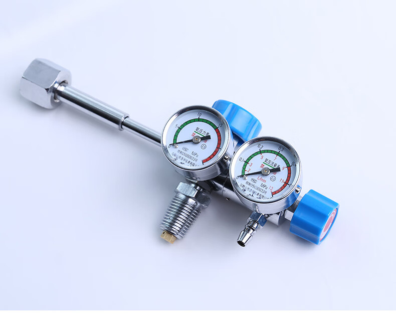 医用氧气表压力表双表家用流量表1224升减压阀氧桥dy2双表氧气表