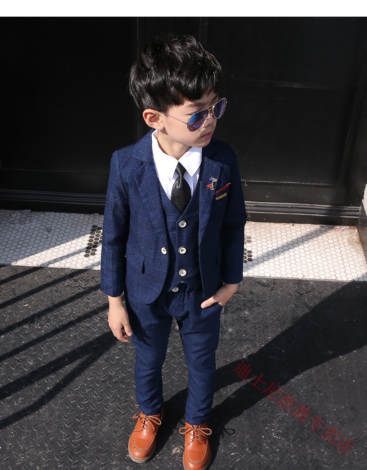 迪士尼童装(disney)男童西装套装儿童西服帅气英伦小童花童礼服男孩
