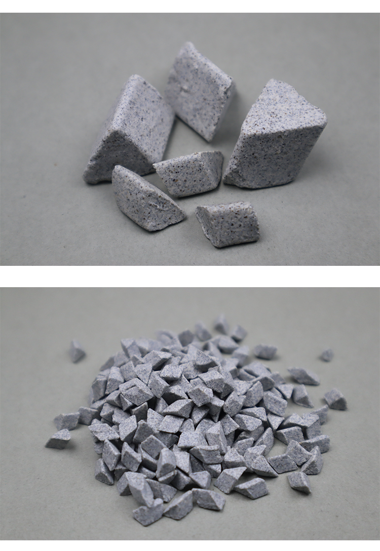 唯诺达粗磨棕刚玉三角磨料抛光研磨石子振动材料震光去毛刺去披锋倒角