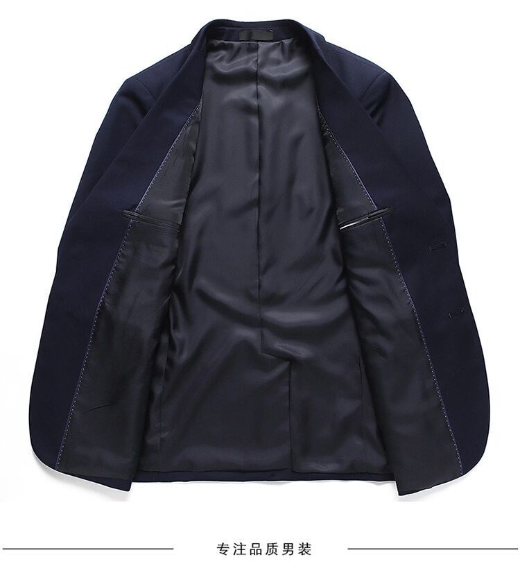 国人西服正装国潮国人西服套装【加领带】西服套装男商务休闲中青年