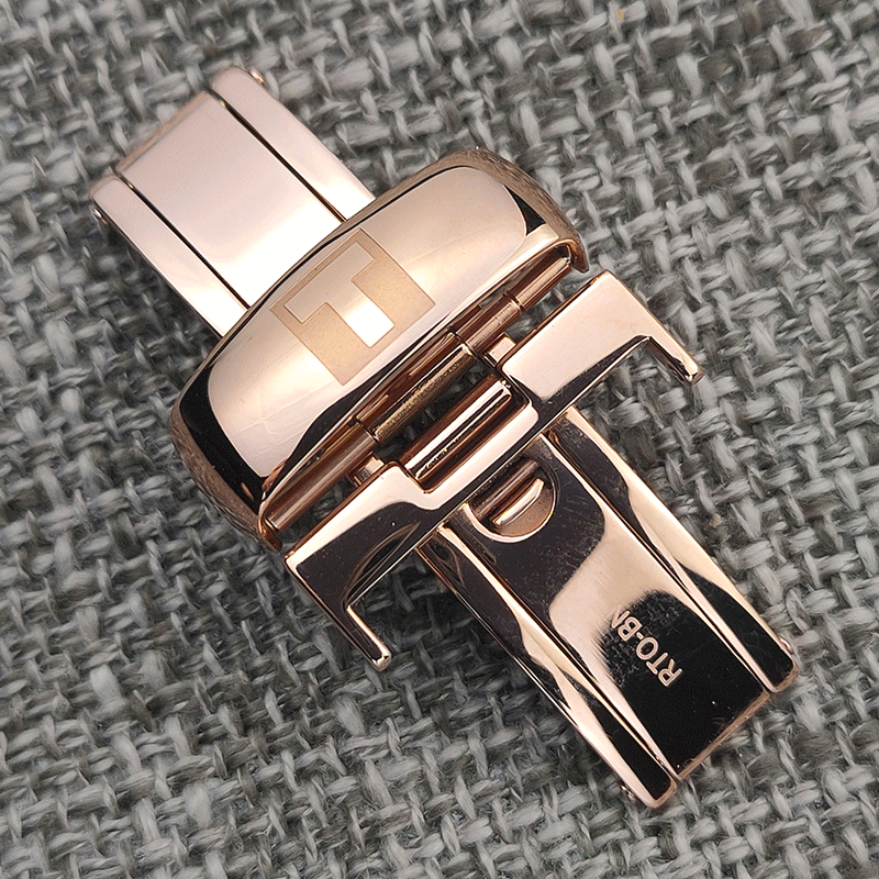 适用天梭皮带蝴蝶扣1853t035精钢卡扣t099手表带双按表扣男女配件