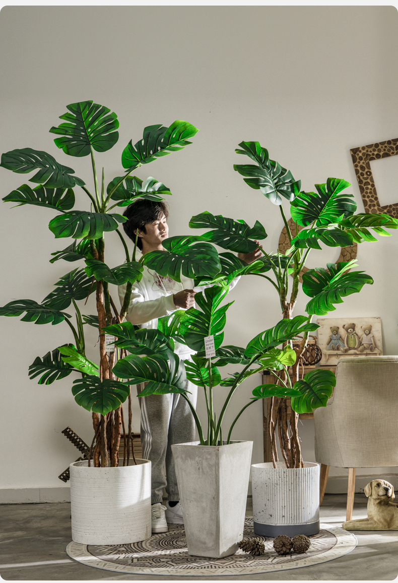 仿真绿植大型龟背竹仿真植物假树室内客厅落地仿生绿植盆栽装饰造景