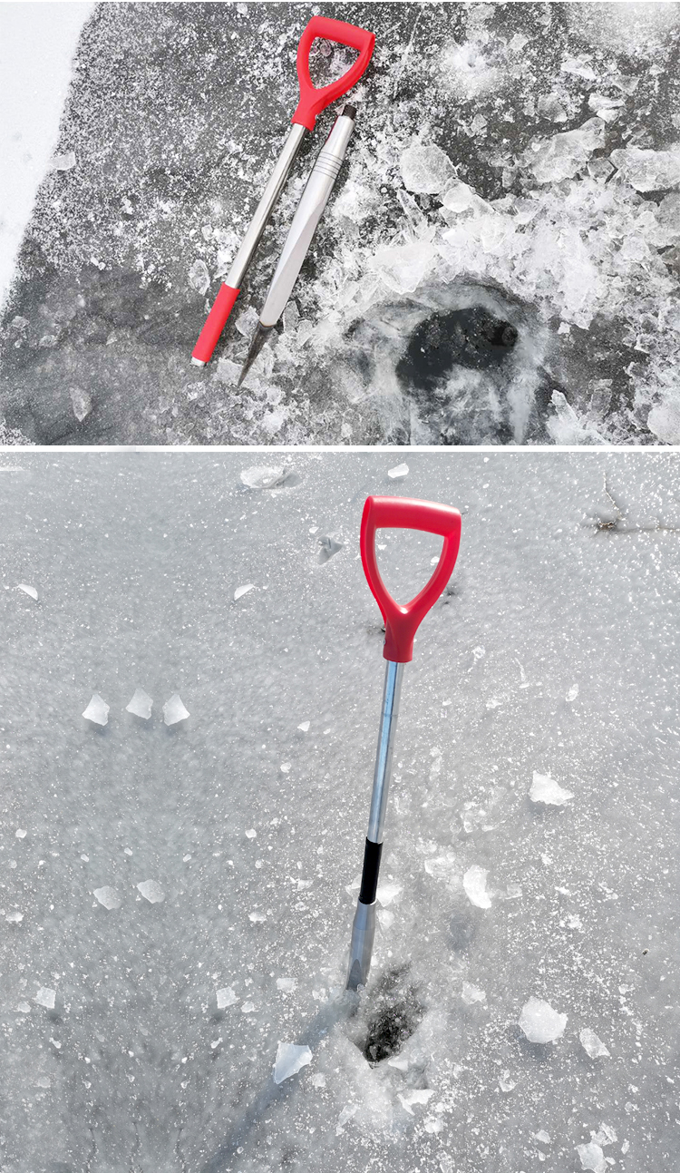 冰镩子凿冰打冰洞神器冰钏大号冰川子锚鱼装备锰钢手工锥破冰工具