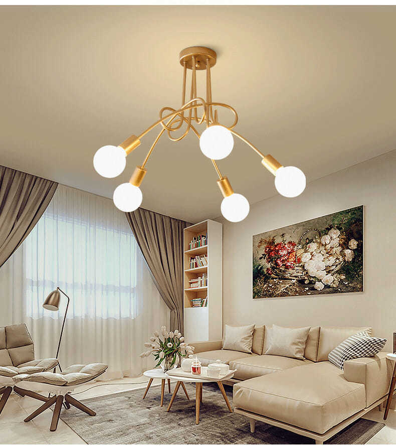 吸顶灯客厅灯房间灯餐厅家用室内北欧创意个性简约现代卧室灯a款金色5