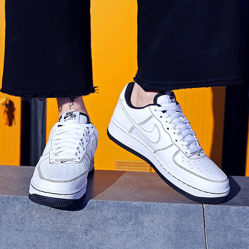 nike耐克af1空军一号泫雅同款四钩联名白黑缝线男女百搭潮流休闲