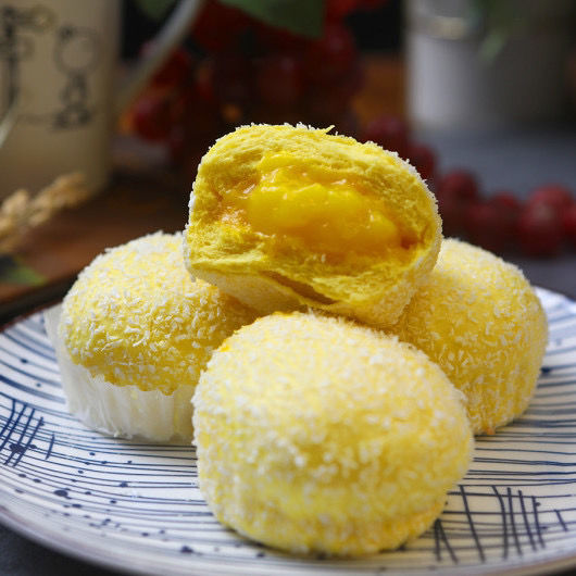 雪花流沙包椰蓉儿童营养早餐速冻包子速冻面点广式茶点雪花流沙包1